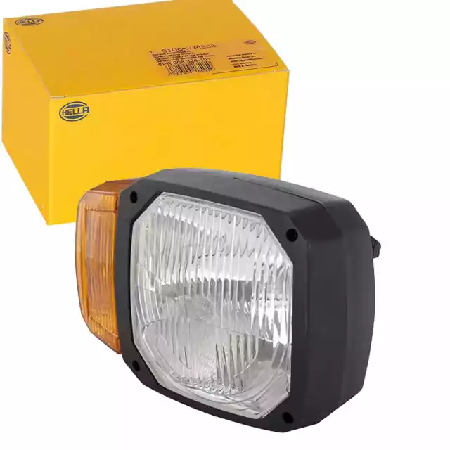 HELLA Faro Halógeno 12V Derecho con Intermitente Estacionamiento Abblend-&