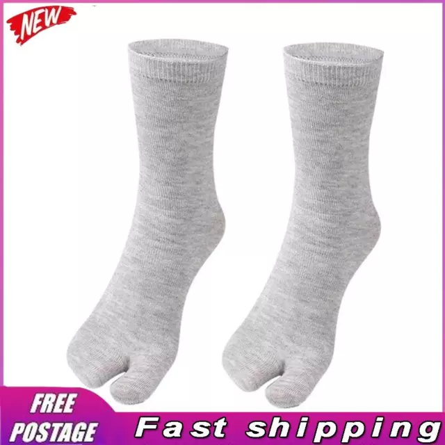 4pcs Unisex Clog Socks Washable Toe Separation Socks for Everyday Wear (Grey)