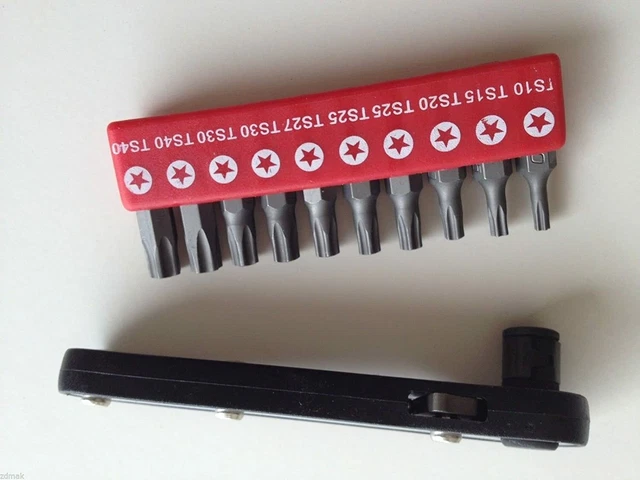 Rare 5 Point Torx Bit Set Tools with Mini Ratchet