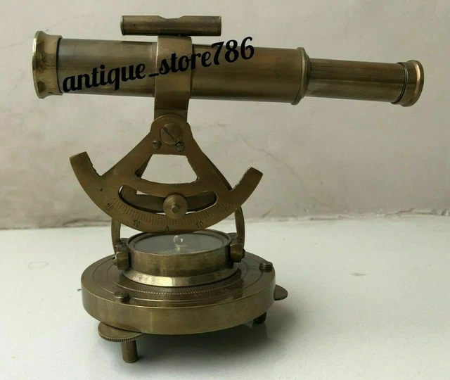Nautical Vintage laiton théodolite Alidade télescope travail boussole...