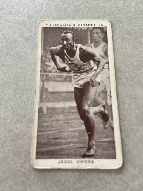 Jesse Owens Cigarette Card Churchman’s Kings of Speed no.45