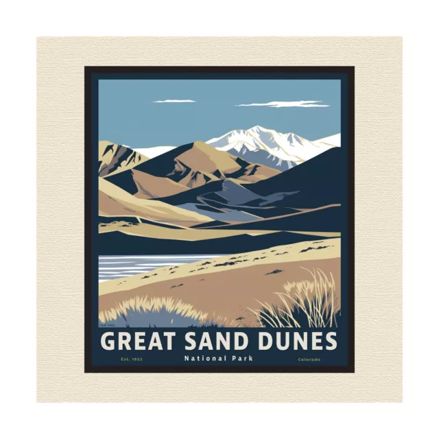 Great Sand Dunes National Park Colorado Serigraph Style Art Poster