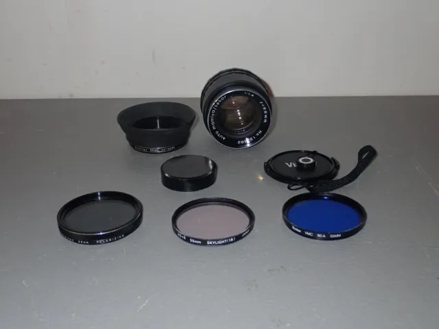 Auto Mamiya Sekor f/1.4 55mm Lens, 4 Filters, Sluggish Aperture