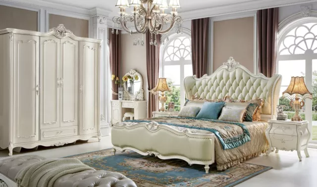 Luxe Chambre à Coucher Sets Lit 2x Table de Chevet Classiques Design Lits Meuble