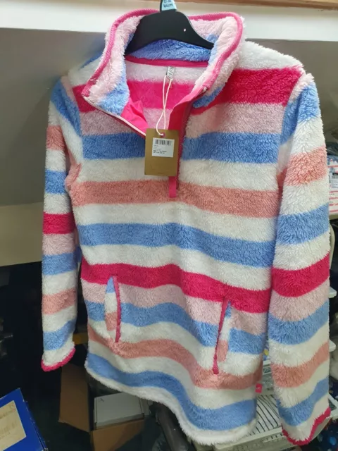 Joules Girls Zip Neck  Fleece Age 11-12 Years Pockets Soft Cosy Warm Winter New