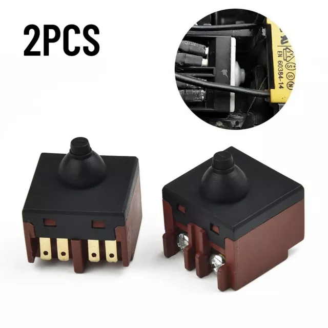 2X Interruptor Pulsador Repuesto Metal Para Amoladora Angular 100 Piezas Pulidoras 2