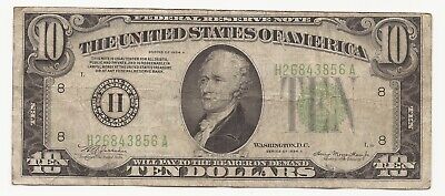 1934-A $10 Dollar Bill FRN Federal Reserve Note St Louis FREE SHIPPING 856A-UCC
