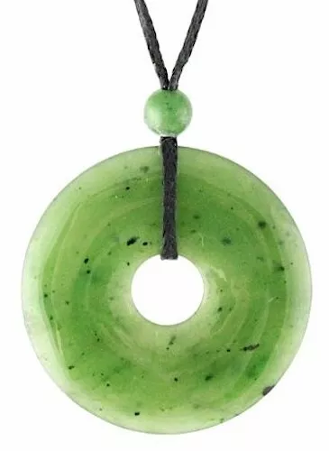 Genuine Canadian Nephrite Jade A Grade Pi (Donut) Pendant - Multiple Sizes