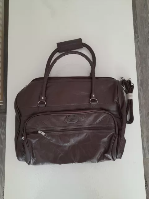 Cotton traders leather 2025 patchwork travel bag