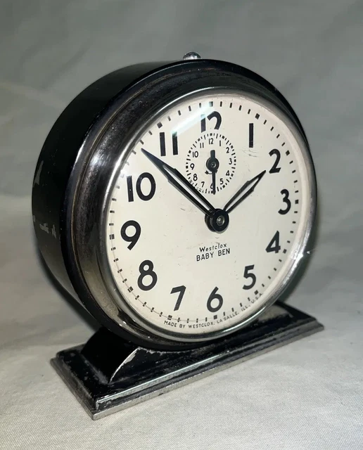 Antique Black Westclox Baby Ben Style 4 (1934-39) Alarm Clock-Working