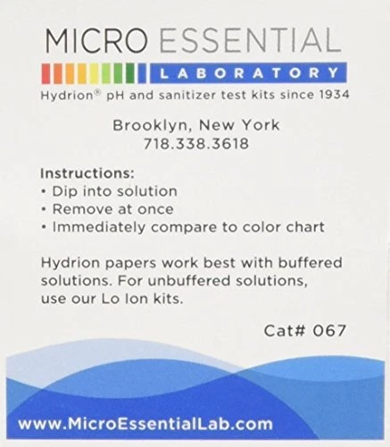 Ph. Test Tape Dispenser Hydrion Papers Strips Made for Saliva Or Urine Testin...