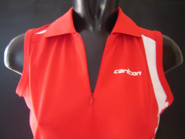 Carlton Badminton Red Shirt Top Aeroflow Sleeveless Girls Size Age 12 /14 NEW 2