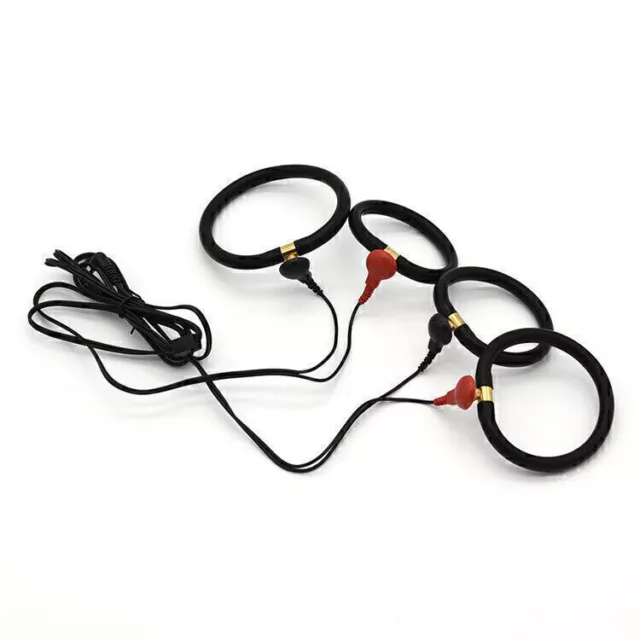 4 x Silikon Ring-Elektroden inkl. Kabel Reizstrom E-STIM ESTIM TENS EMS ERO Z1A7