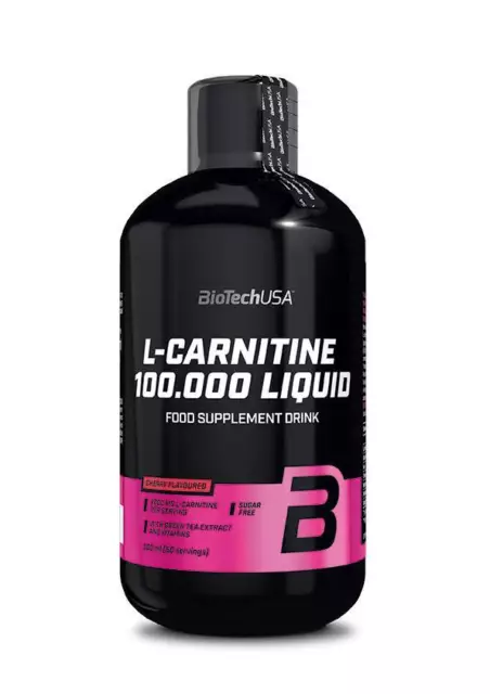(43,48EUR/L) Biotech USA - L-Carnitine 100.000 Liquid 500ml Flasche
