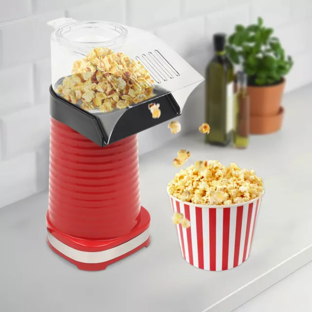 Heißluft Popcornmaschine Popcorn Maschine Fettfrei Popcornautomat Maker 1200W 2
