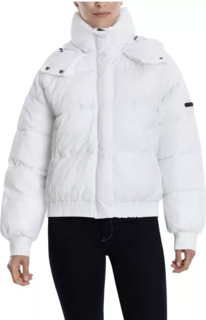 Lucky Brand WHITE Short Hooded Puffer jacket SM NWT Retail $198 Spring Sale $50