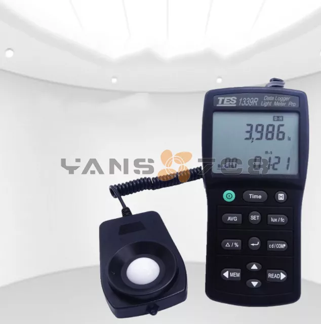 TES-1339R Tester misuratore luce data logger da 0,01 a 999900 Lux registrazione dati PC nuovo