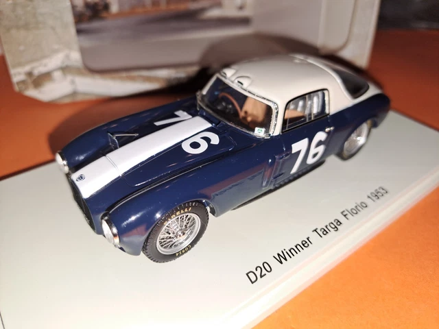 Spark 1/43 Lancia D20 #76 Vainqueur Targa Florio 1953 - Résine Modèle Réduit 43TF53