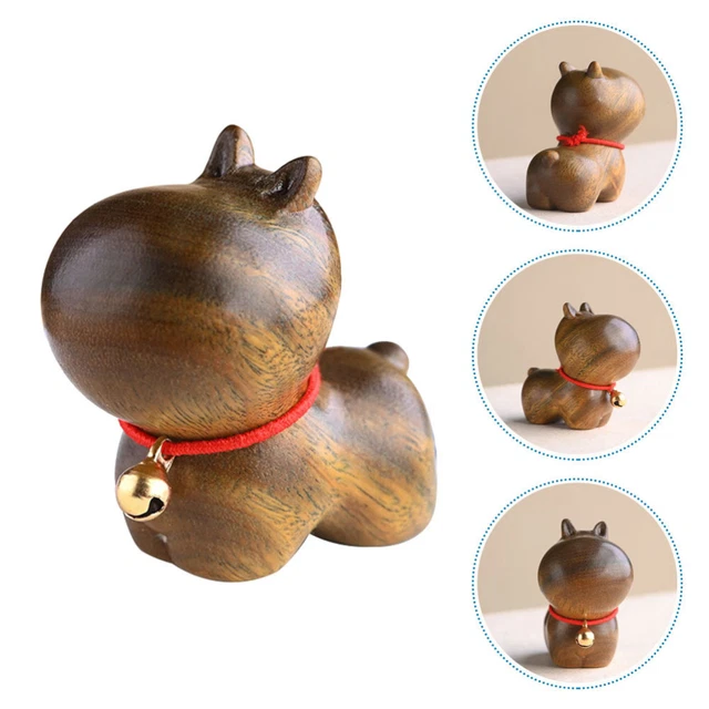 Loto 1 - Fermalibri Ou Statuette En Bois Sculpté Forme De Chat - Fabriqué En Italie