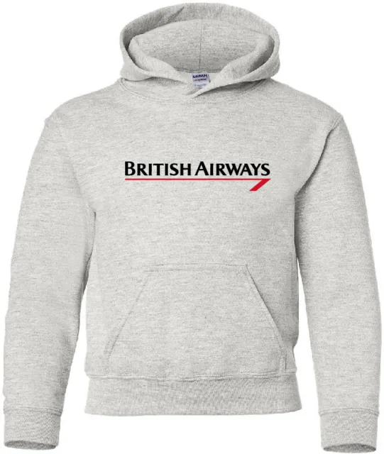 British Airways Retro Logo British Airline Hooded Sweatshirt HOODY
