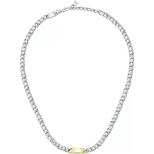 Collana da Uomo Morellato Catene SATX02 in Acciaio Inox Argento con Pietra Oro