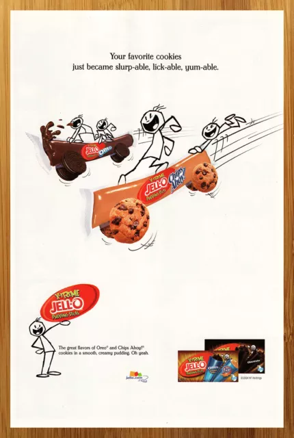 2004 X-treme Jell-O Pudding Sticks Print Ad/Poster Chips Ahoy! Oreo 00s Kid Art