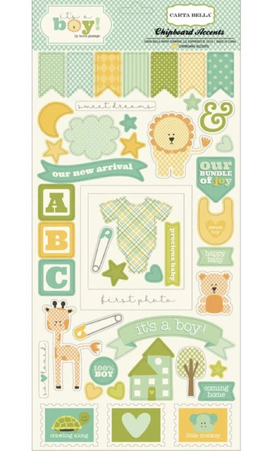 Nueva tarjeta de aglomerado Bella Accents It's a Boy