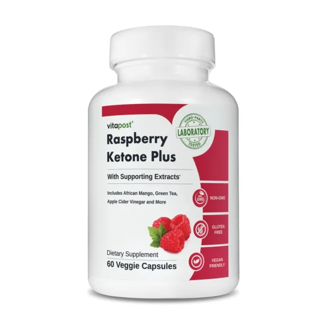 Raspberry Ketone Plus | Supplement with Herbal Extracts, 60 Capsules