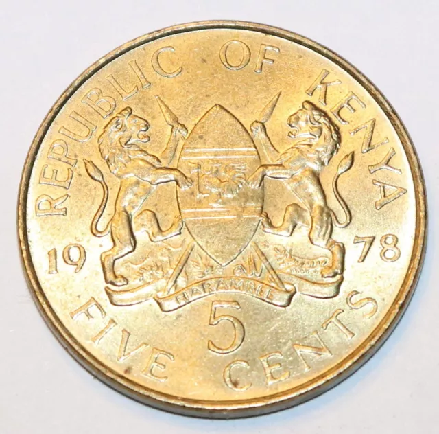 1978 Republic of Kenya Five Cent Coin