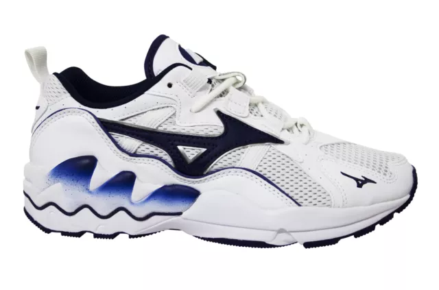 Mizuno Sport Style Wave Rider 1 White Lace Up Mens Running Trainers D1GA192714