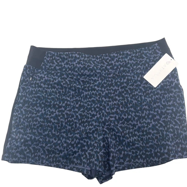 Athleta Brooklyn Printed Shorts Plus Size 20 Lightweight Navy Blue Pockets