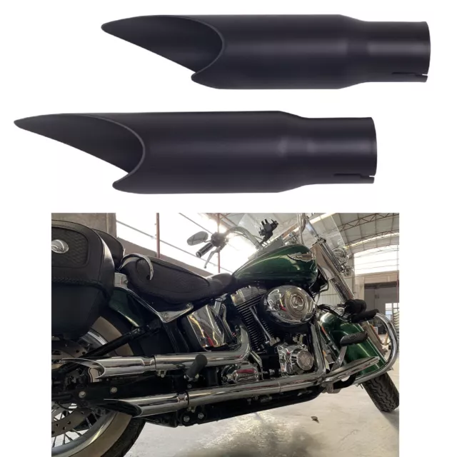 SHARKROAD Gp Shorty Style Slip On Mufflers For Harley Softail 1986-2017 Models