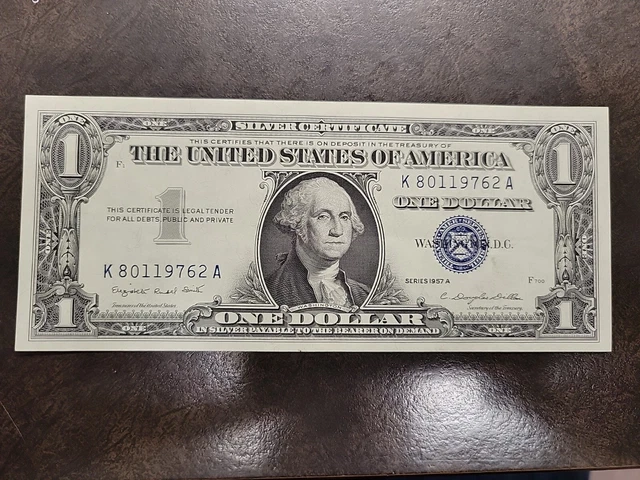 1957 A ONE DOLLAR SILVER CERTIFICATE $1 Note Bill NICE