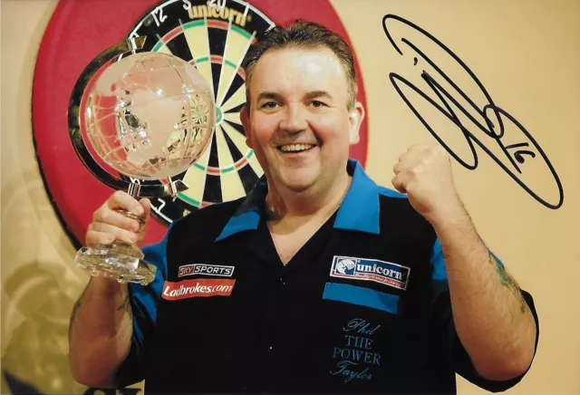 Phil Taylor Darts Legend Autographed Signed Photo + COA