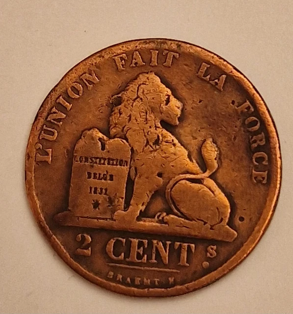 1 pièce de 2 Cents Belgique, Année 1870