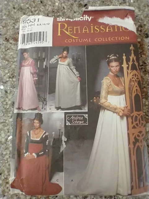 Simplicity Renaissance costume collection pattern 9531 uncut size HH