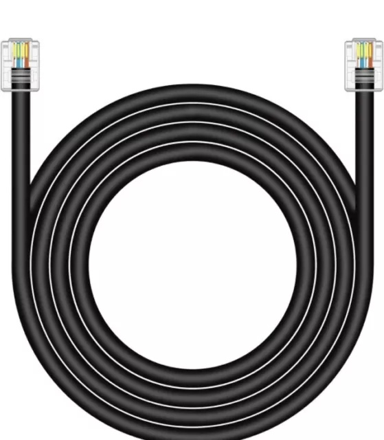 NECABLES CAT5 / CAT5e RJ11 Data Cable DSL Cable 15ft High-Speed DSL Modem Cab...