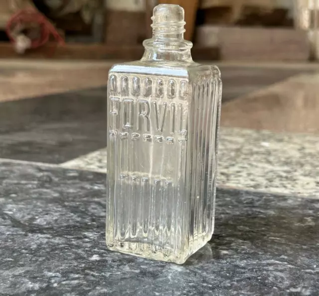 Vintage Cristal Verre Transparent FORVIL Parfum Vide Bouteille Décoratifs,