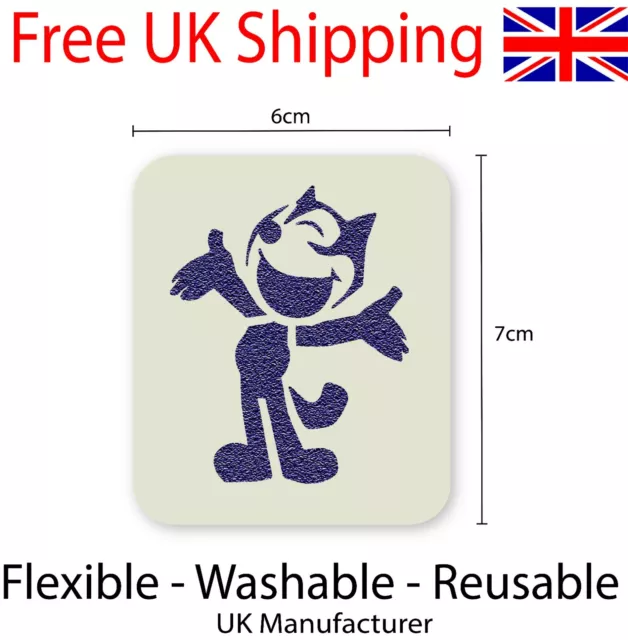 Felix The Cat Crafting Card Making Face Painting Stencil 7cm x 6cm Reusable