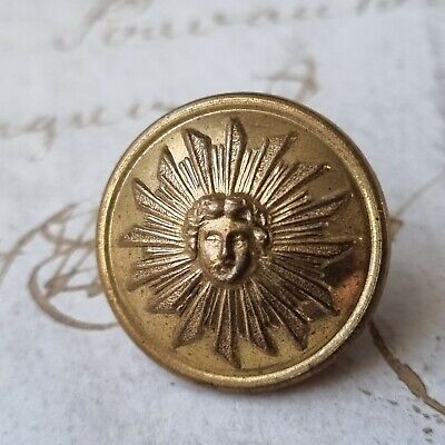 BOUTON Ancien XIXè Roi Soleil 16 mm Sun Button 19thC Louis XIV