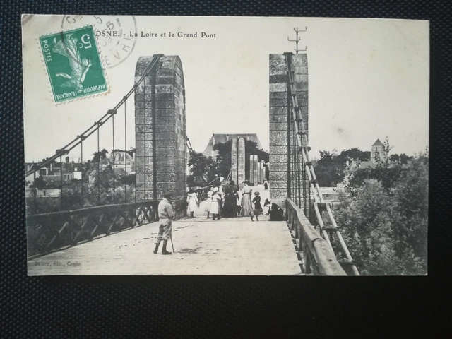 CPA 58 COSNE - La Loire et le Grand Pont