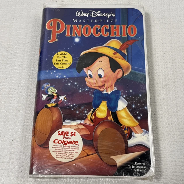 Pinocchio Menu PINOCCHIO WALT DISNEY'S Masterpiece VHS Tape Factory Sealed Brand New ...