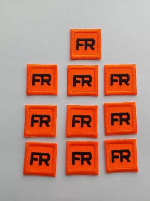 7 FR Patches Replacement Tags Fire Resistant Retardant FRC Orange Black  Iron On