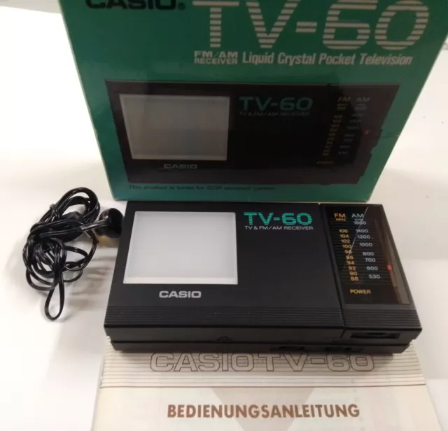Casio TV-60 Mini LCD-TV mit AM/FM Radio und Ohrhörer in Ovp Original  TopRarität