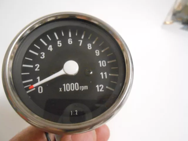 Harley mini cable driven tachometer tach gauge chopper bobber 12000 rpm