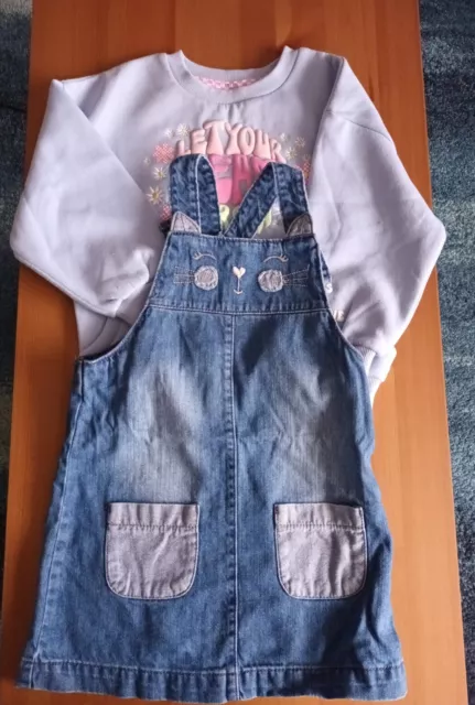 New Kids Girls Denim Dungaree Pinafore Skirt Dress Jeans Top