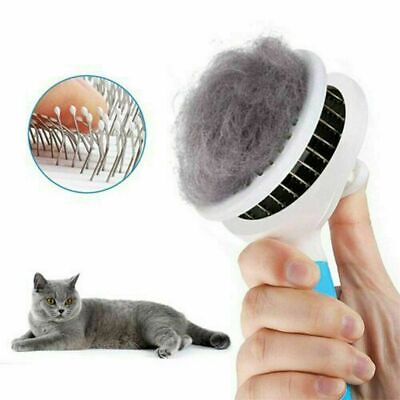 Massages Particle Self Cleaning Grooming Slicker Pet Hair Comb Dog Cat Brush UK