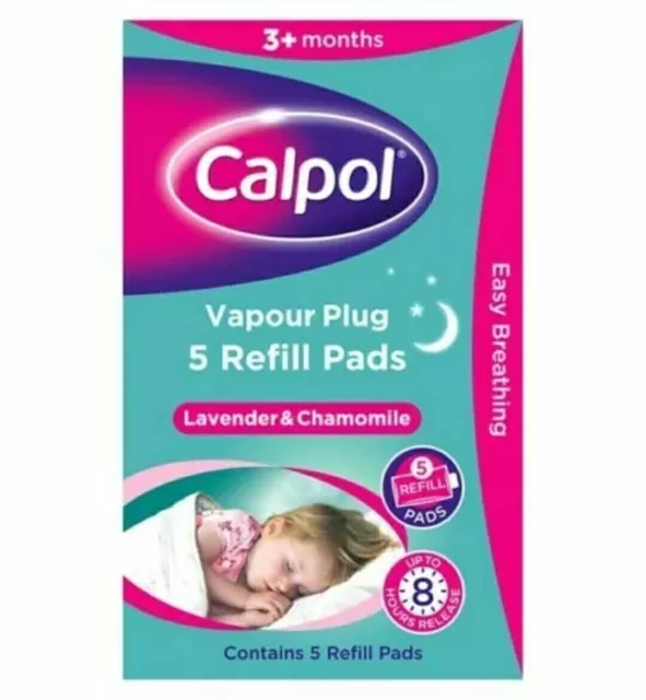 Calpol Vapour Plug Refill 5 Pads Easy Breathing Lavender and Chamomile Pads