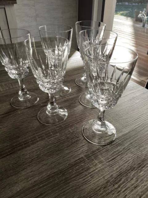 6 Verres A Eau 25 Cl Cristal D'arques Modèle Pompadour