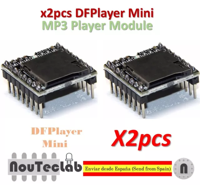 2pcs DFPlayer Mini MP3 Player Module MP3 Voice Module TF Card and USB Disk